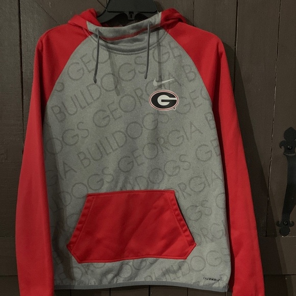 Nike Sweaters - Nike Red and Gray Georgia Hoodie